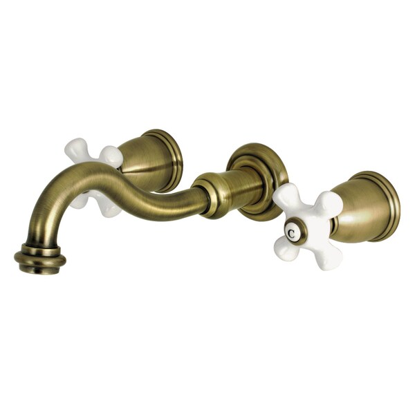 Roman Tub Faucet, Antique Brass, Wall Mount